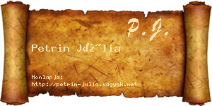 Petrin Júlia névjegykártya